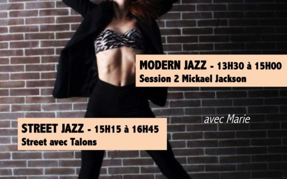 Samedi 24 mars Stage de Modern Jazz et Street Jazz